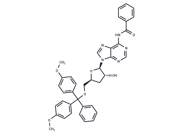 化合物 N6-Benzoyl-5’-O-(4,4-dimethoxytrityl)-3’-deoxy ?adenosine|TNU1118|TargetMol