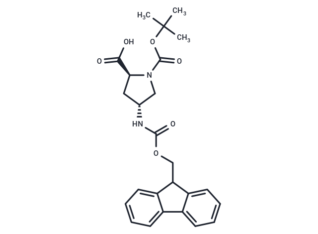 化合物 (2S,4R)-4-((((9H-Fluoren-9-yl)methoxy)carbonyl)amino)-1-(tert-butoxycarbonyl)pyrrolidine-2-carboxylic acid|T66981|TargetMol