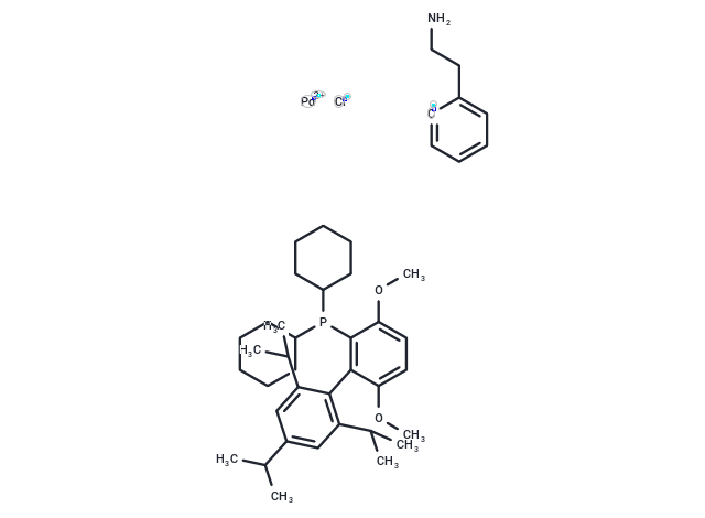 化合物 Dicyclohexyl(2',4',6'-triisopropyl-3,6-dimethoxy-[1,1'-biphenyl]-2-yl)phosphine-(2-(2-aminoethyl)phenyl)palladium(II) chloride|T66227|TargetMol