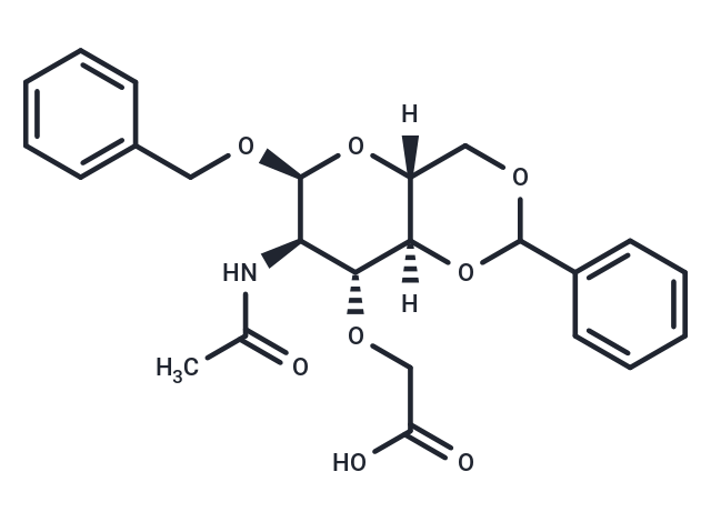 化合物 2-(((4aR,6S,7R,8R,8aS)-7-Acetamido-6-(benzyloxy)-2-phenylhexahydropyrano[3,2-d][1,3]dioxin-8-yl)oxy)acetic acid|T64612|TargetMol