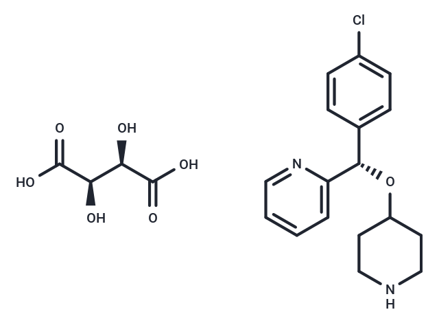 化合物 (S)-2-((4-Chlorophenyl)(piperidin-4-yloxy)methyl)pyridine (2R,3R)-2,3-dihydroxysuccinate|T67217|TargetMol