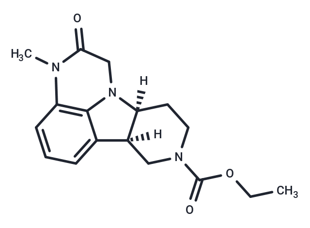 化合物 (6bR,10aS)-Ethyl 3-methyl-2-oxo-2,3,6b,7,10,10a-hexahydro-1H-pyrido[3',4':4,5]pyrrolo[1,2,3-de]quinoxaline-8(9H)-carboxylate|T67022|TargetMol