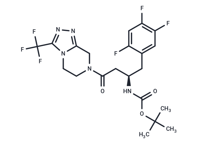 化合物 (R)-tert-Butyl (4-oxo-4-(3-(trifluoromethyl)-5,6-dihydro-[1,2,4]triazolo[4,3-a]pyrazin-7(8H)-yl)-1-(2,4,5-trifluorophenyl)butan-2-yl)carbamate|T65597|TargetMol