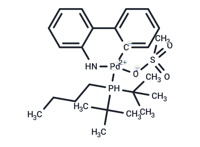 化合物 [2'-(Amino-κN)[1,1'-biphenyl]-2-yl-κC][butylbis(1,1-dimethylethyl)phosphine](methanesulfonato-κO)Palladium|T64555|TargetMol