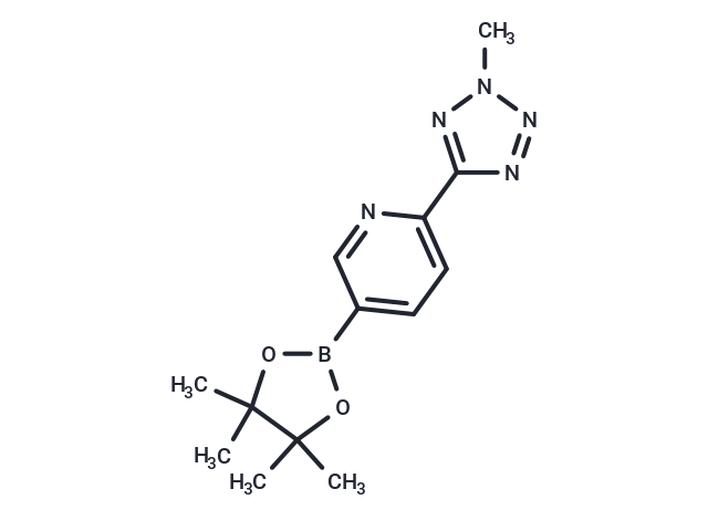 化合物 2-(2-Methyl-2H-tetrazol-5-yl)-5-(4,4,5,5-tetramethyl-1,3,2-dioxaborolan-2-yl)pyridine|T66963|TargetMol