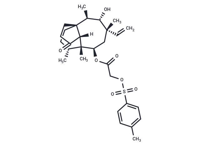 化合物 (3aR,4R,5R,7S,8S,9R,9aS,12R)-8-Hydroxy-4,7,9,12-tetramethyl-3-oxo-7-vinyldecahydro-4,9a-propanocyclopenta[8]annulen-5-yl 2-(tosyloxy)acetate|T64681|TargetMol