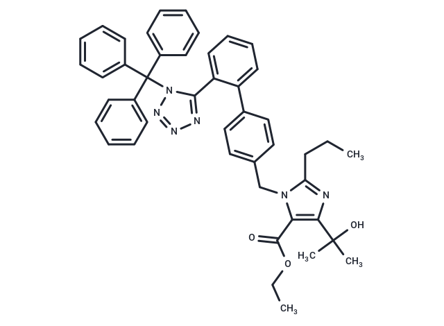 化合物 Ethyl 4-(2-hydroxypropan-2-yl)-2-propyl-1-((2'-(1-trityl-1H-tetrazol-5-yl)-[1,1'-biphenyl]-4-yl)methyl)-1H-imidazole-5-carboxylate|T67226|TargetMol