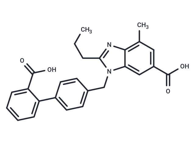 化合物 1-((2'-Carboxy-[1,1'-biphenyl]-4-yl)methyl)-4-methyl-2-propyl-1H-benzo[d]imidazole-6-carboxylic acid|T66382|TargetMol