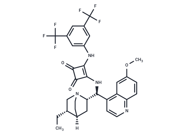 化合物 3-[[3,5-Bis(trifluoromethyl)phenyl]amino]-4-[[(8α,9S)-10,11-dihydro-6'-methoxycinchonan-9-yl]amino]-3-cyclobutene-1,2-dione|T67236|TargetMol