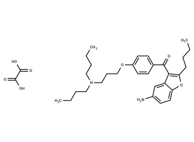 化合物 (5-Amino-2-butylbenzofuran-3-yl)(4-(3-(dibutylamino)propoxy)phenyl)methanone oxalate|T66166|TargetMol