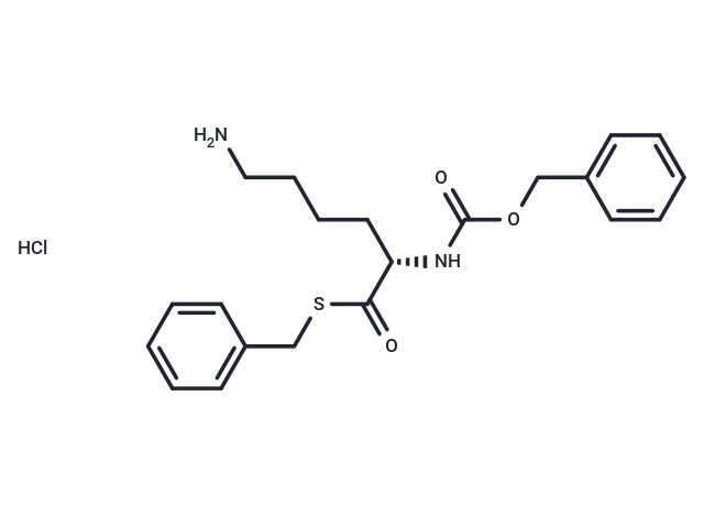 化合物 (S)-S-Benzyl 6-amino-2-(((benzyloxy)carbonyl)amino)hexanethioate hydrochloride|T65508|TargetMol