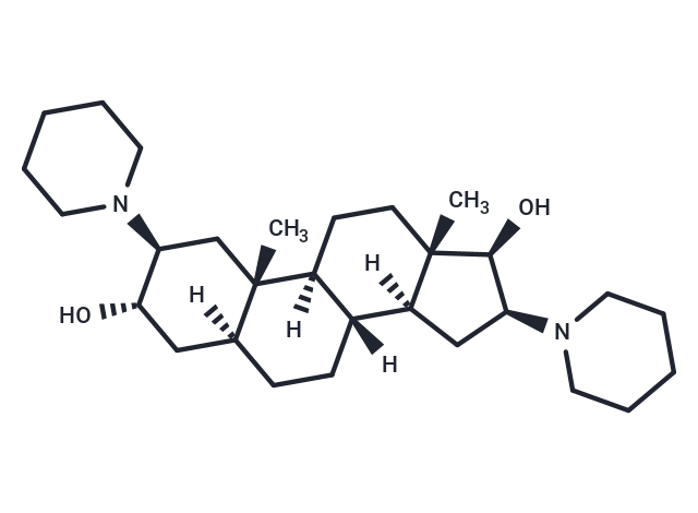 化合物 (2S,3S,5S,8R,9S,10S,13S,14S,16S,17R)-10,13-Dimethyl-2,16-di(piperidin-1-yl)hexadecahydro-1H-cyclopenta[a]phenanthrene-3,17-diol|T64990|TargetMol