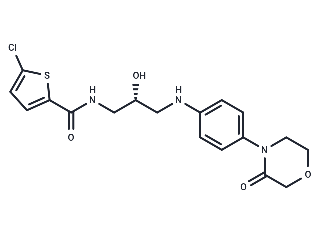 化合物 (R)-5-Chloro-N-(2-hydroxy-3-((4-(3-oxomorpholino)phenyl)amino)propyl)thiophene-2-carboxamide|T67331|TargetMol