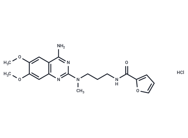 化合物 N-(3-((4-Amino-6,7-dimethoxyquinazolin-2-yl)(methyl)amino)propyl)furan-2-carboxamide hydrochloride|T66667|TargetMol