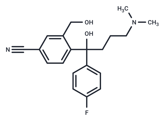 化合物 4-(4-(Dimethylamino)-1-(4-fluorophenyl)-1-hydroxybutyl)-3-(hydroxymethyl)benzonitrile|T67635|TargetMol