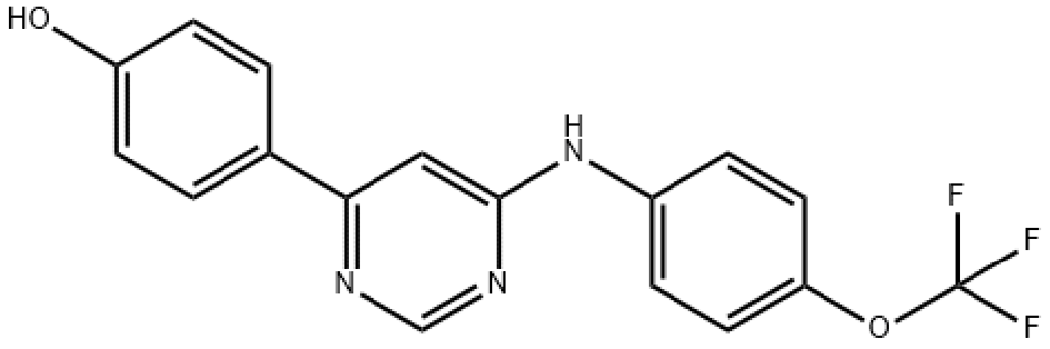 4-(6-((4-(三氟甲氧基)苯基)氨基)嘧啶-4-基)苯酚 2489876-34-6