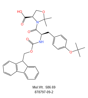 (4S)-3-[(2S)-3-[4-(叔丁氧基)苯基]-2-[[芴甲氧羰基]氨基]-1-氧代丙基]-2,2-二甲基-4-恶唑烷羧酸 878797-09-2