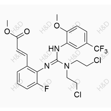 (2E)-methyl 3-(2-(((bis(2-chloroethyl)amino)((2-methoxy-5-(trifluoromethyl)phenyl)amino)methylene)amino)-3-fluorophenyl)acrylate	来特莫韦杂质34