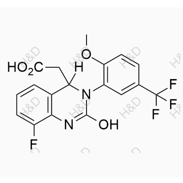 2-(8-fluoro-2-hydroxy-3-(2-methoxy-5-(trifluoromethyl)phenyl)-3,4-dihydroquinazolin-4-yl)acetic acid	来特莫韦杂质R