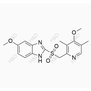 5-Methoxy-2-[[(4-methoxy-3,5-dimethyl-2-pyridinyl)methyl]sulfonyl]-1H-benzimidazole	奥美拉唑杂质D	88546-55-8