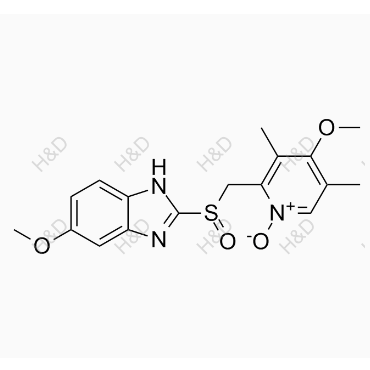 4-methoxy-2-(((5-methoxy-1H-benzo[d]imidazol-2-yl)sulfinyl)methyl)-3,5-dimethylpyridine 1-oxide	奥美拉唑杂质E	176219-04-8