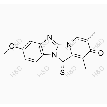 8-methoxy-1,3-dimethyl-12-thioxobenzo[4',5']imidazo[2',1':2,3]imidazo[1,5-a]pyridin-2(12H)-one	奥美拉唑杂质F	125656-82-8