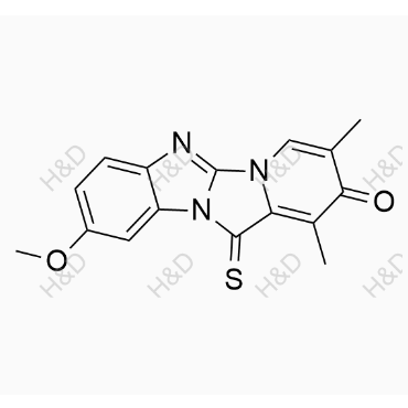 9-methoxy-1,3-dimethyl-12-thioxobenzo[4',5']imidazo[2',1':2,3]imidazo[1,5-a]pyridin-2(12H)-one	奥美拉唑杂质G	125656-83-9