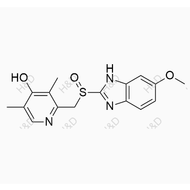 2-(((6-methoxy-1H-benzo[d]imidazol-2-yl)sulfinyl)methyl)-3,5-dimethylpyridin-4-ol	奥美拉唑杂质27	301669-82-9