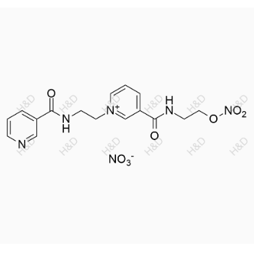 1-(2-(nicotinamido)ethyl)-3-((2-(nitrooxy)ethyl)carbamoyl)pyridin-1-ium nitrate	尼可地尔二聚体(硝酸盐）