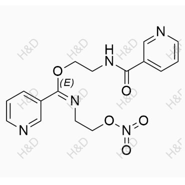 (E)-2-(nicotinamido)ethyl N-(2-(nitrooxy)ethyl)nicotinimidate	尼可地尔二聚体