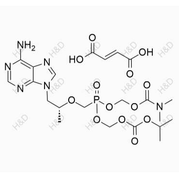 替诺福韦杂质61	((((((R)-1-(6-amino-9H-purin-9-yl)propan-2-yl)oxy)methyl)(((isopropoxycarbonyl)oxy)methoxy)phosphoryl)oxy)methyl