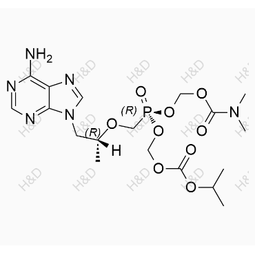 替诺福韦杂质88	(((R)-((((R)-1-(6-amino-9H-purin-9-yl)propan-2-yl)oxy)methyl)(((isopropoxycarbonyl)oxy)methoxy)phosphoryl)oxy)methyl dimethylcarbamate