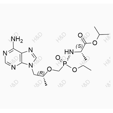 替诺福韦艾拉酚胺杂质29	(2S)-isopropyl 2-((((((R)-1-(6-amino-9H-purin-9-yl)propan-2-yl)oxy)methyl)(ethoxy)phosphoryl)amino)propanoate