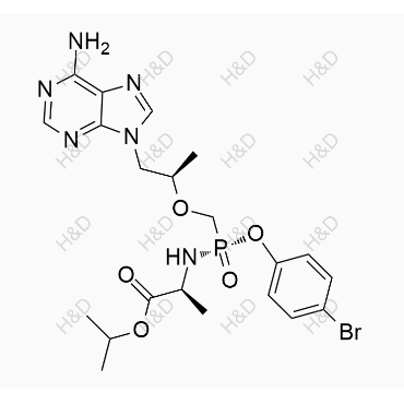 替诺福韦艾拉酚胺杂质45	(S)-isopropyl 2-(((S)-((((R)-1-(6-amino-9H-purin-9-yl)propan-2-yl)oxy)methyl)(4-bromophenoxy)phosphoryl)amino)propanoate