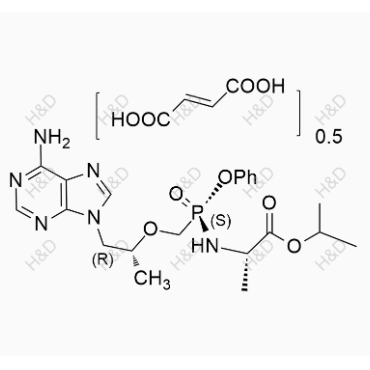 替诺福韦艾拉酚胺杂质53	(S)-isopropyl 2-(((S)-((((R)-1-(6-amino-9H-purin-9-yl)propan-2-yl)oxy)methyl)(phenoxy)phosphoryl)amino)propanoate fumarate