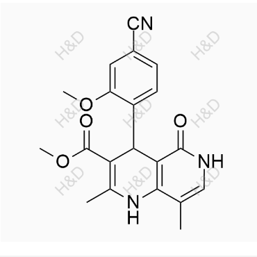 非奈利酮杂质35	methyl 4-(4-cyano-2-methoxyphenyl)-2,8-dimethyl-5-oxo-1,4,5,6-tetrahydro-1,6-naphthyridine-3-carboxylate