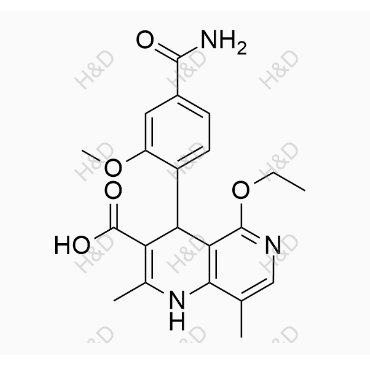 非奈利酮杂质41	4-(4-carbamoyl-2-methoxyphenyl)-5-ethoxy-2,8-dimethyl-1,4-dihydro-1,6-naphthyridine-3-carboxylic acid