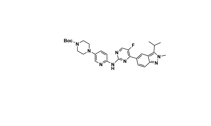 4-[6-（{5-氟-4-[2-甲基-3-（丙-2-基）-2H-吲唑-5-基]嘧啶-2-基}氨基）吡啶-3-基]哌嗪-1-甲酸叔丁酯 2004705-70-6