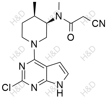 N-((3R,4R)-1-(2-chloro-7H-pyrrolo[2,3-d]pyrimidin-4-yl)-4-methylpiperidin-3-yl)-2-cyano-N-methylacetamide	托法替尼杂质Z