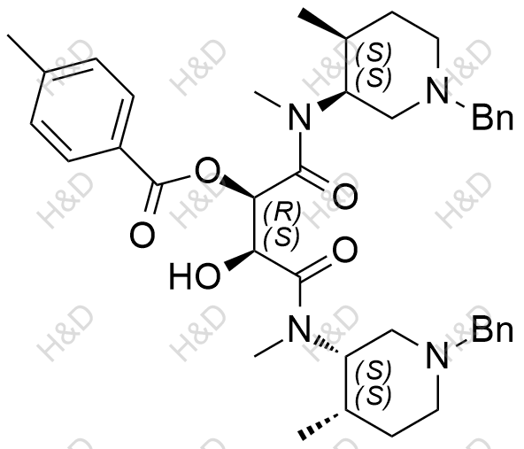 (2R,3S)-1,4-bis(((3S,4S)-1-benzyl-4-methylpiperidin-3-yl)(methyl)amino)-3-hydroxy-1,4-dioxobutan-2-yl 4-methylbenzoate	托法替尼杂质68