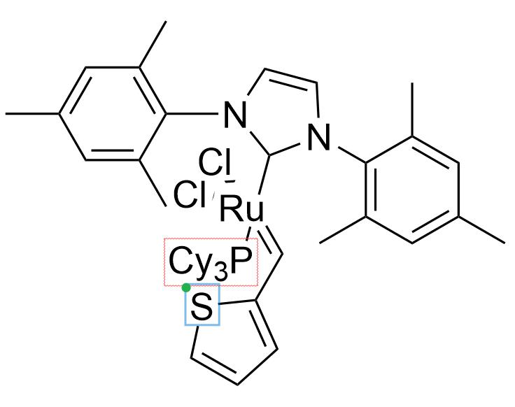 三环[1,3 -二(2,4,6三甲苯)咪唑- 2 -亚基] [2 -噻吩亚甲基]钌