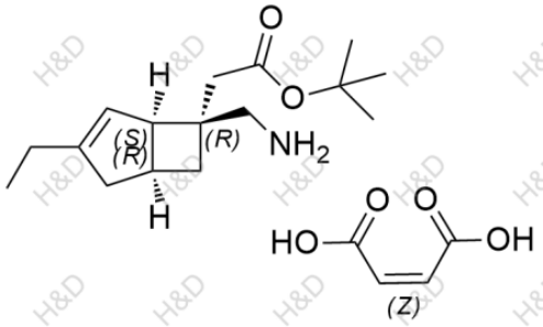 tert-butyl 2-((1R,5S,6R)-6-(aminomethyl)-3-ethylbicyclo[3.2.0]hept-3-en-6-yl)acetate maleate	米洛巴林杂质19(马来酸盐)	