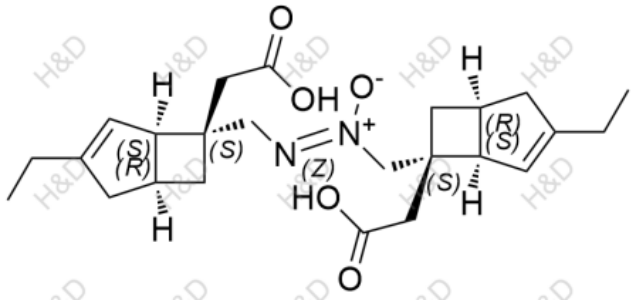 (E)-1,2-bis(((1R,5S,6S)-6-(carboxymethyl)-3-ethylbicyclo[3.2.0]hept-3-en-6-yl)methyl)diazene oxide	米诺巴林杂质38	