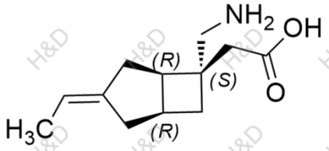 2-((1R,5R,6S,E)-6-(aminomethyl)-3-ethylidenebicyclo[3.2.0]heptan-6-yl)acetic acid	米诺巴林杂质57	