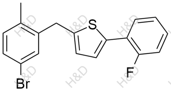 2-(5-bromo-2-methylbenzyl)-5-(2-fluorophenyl)thiophene	卡格列净杂质10	