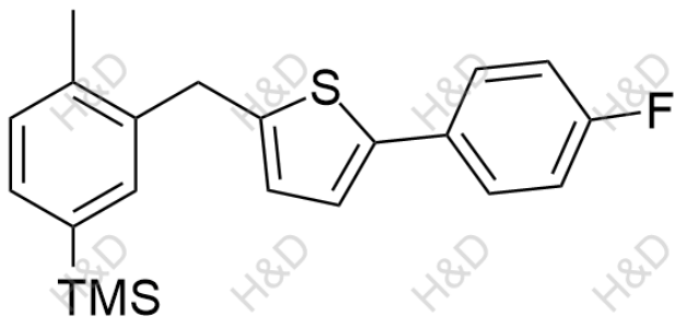 (3-((5-(4-fluorophenyl)thiophen-2-yl)methyl)-4-methylphenyl)trimethylsilane	卡格列净杂质26	