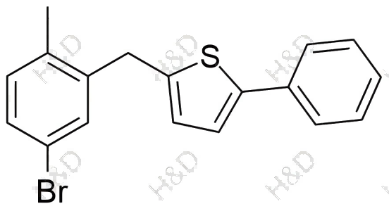 2-(5-bromo-2-methylbenzyl)-5-phenylthiophene	卡格列净杂质37