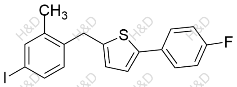 2-(4-fluorophenyl)-5-(4-iodo-2-methylbenzyl)thiophene	卡格列净杂质48	