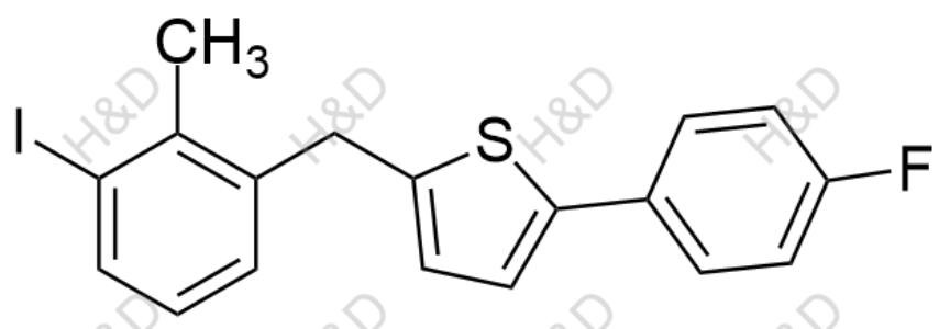 2-(4-fluorophenyl)-5-(3-iodo-2-methylbenzyl)thiophene	卡格列净杂质49	