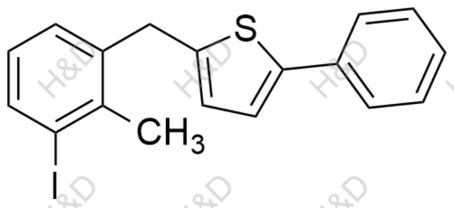 2-(3-iodo-2-methylbenzyl)-5-phenylthiophene	卡格列净杂质54	